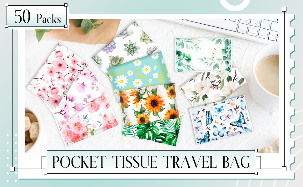 50 Packs Facial Tissue Packs Travel Tissues Size Disposable