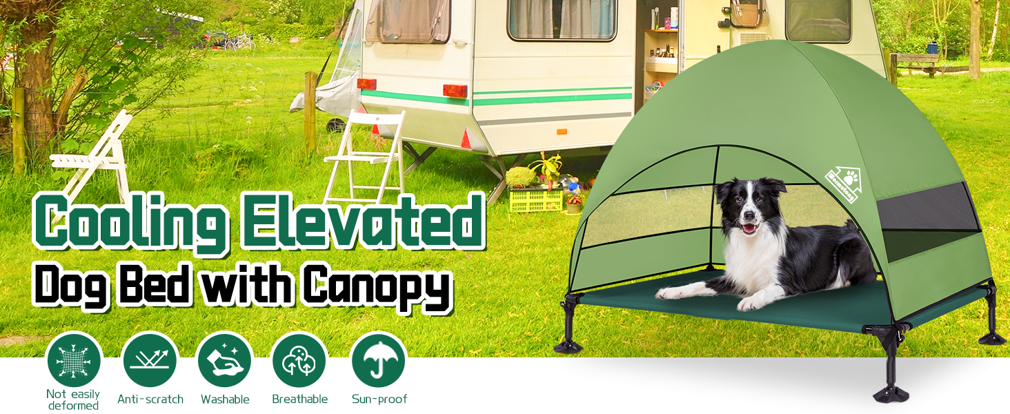 outdoor dog bed with canopy