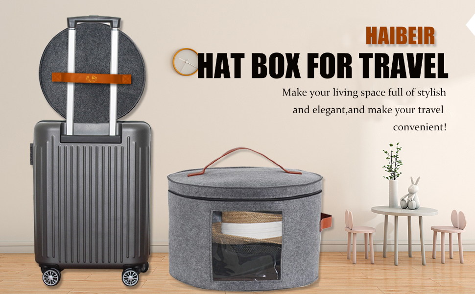 HAIBEIR Hat Box Clothing Storage Box in Felt MaterialSoft