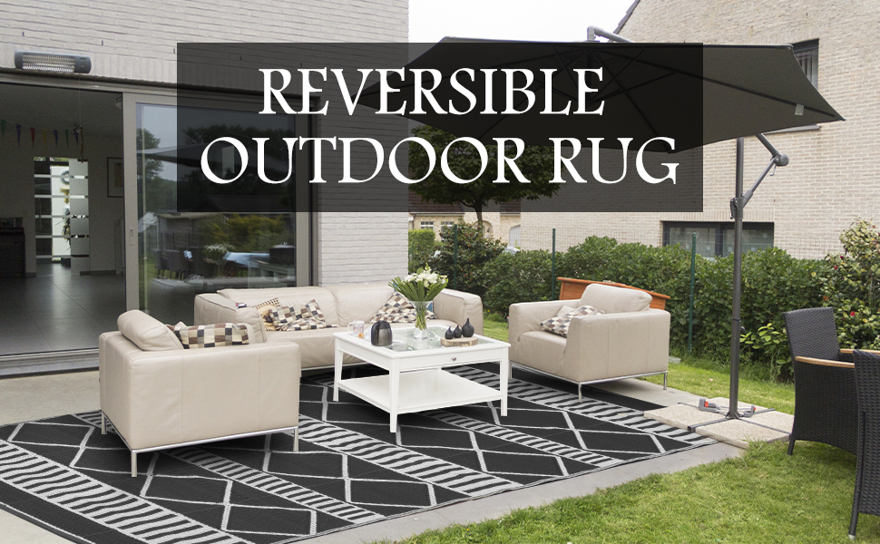 Outdoor Rug 8x10 WaterproofBoho Patio Rugs Outdoor Plastic