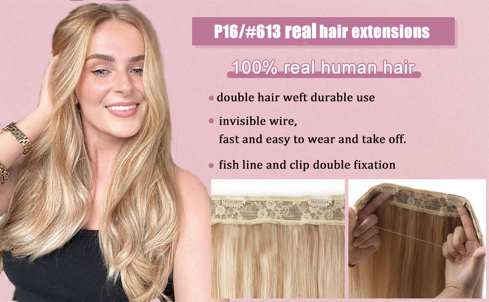 Ugrace Hair Clip In Hair Extensions Real Human Hair Wire