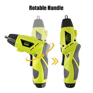 Visseuse Sans Fil 6Nm,DEWINNER Visseuse Devisseuse Sans Fil 1300mAh 3.6V Avec 45 Accessoires,Adaptateur De Charge Avec Câble USB Et Boîte De Rangement 13 POIGNÉE DE ROTATION