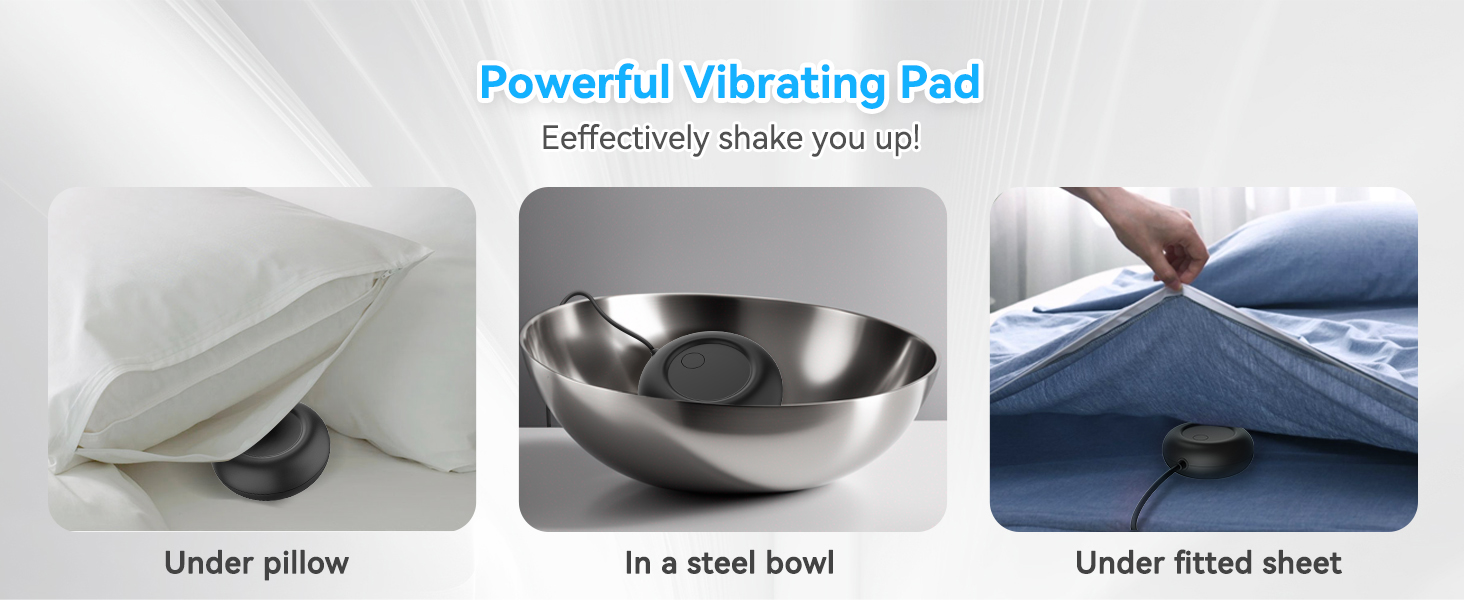 Netzu Vibrating Alarm Clock for Heavy Sleepers Adults, Loud Alarm