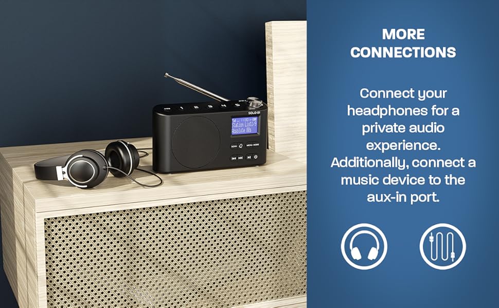 DAB DAB+ FM Digital Radio, Bluetooth, Portable, Dual Alarm ...
