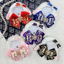 ❦ふわふわうさ耳痛ゴージャスロゼット❦蝶々グログラン白×紫×水色 ❦ふわふわうさ耳痛ゴージャスロゼット❦蝶々グログラン白×紫×水色