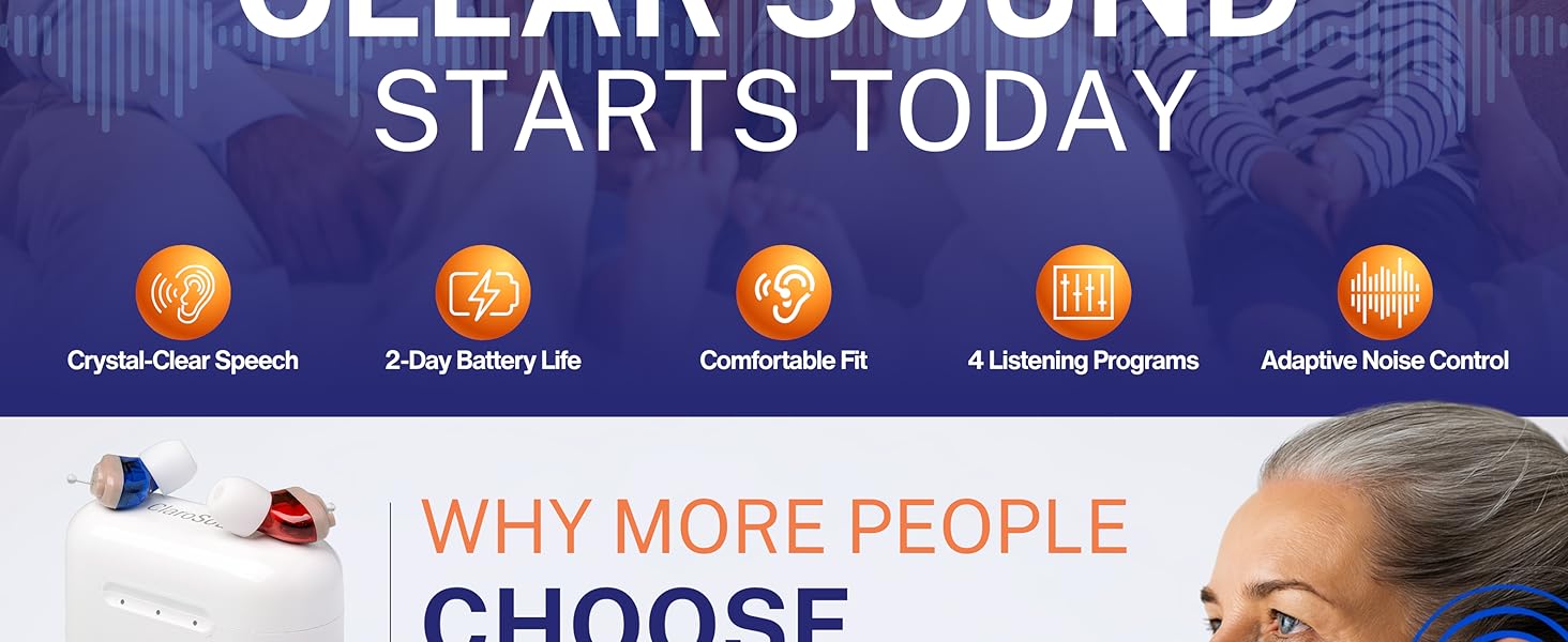 echargeable OTC Hearing Aids for Mild to Moderate Hearing Loss | Hearing Aid Amplifiers