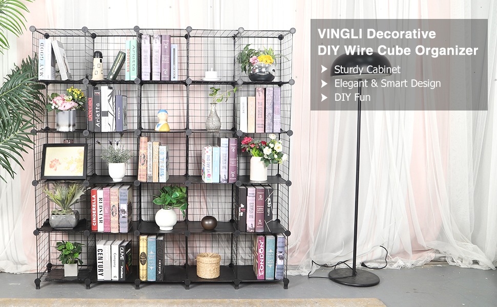 VINGLI Wire Cube Storage, 20Cube Organizer Metal Grids