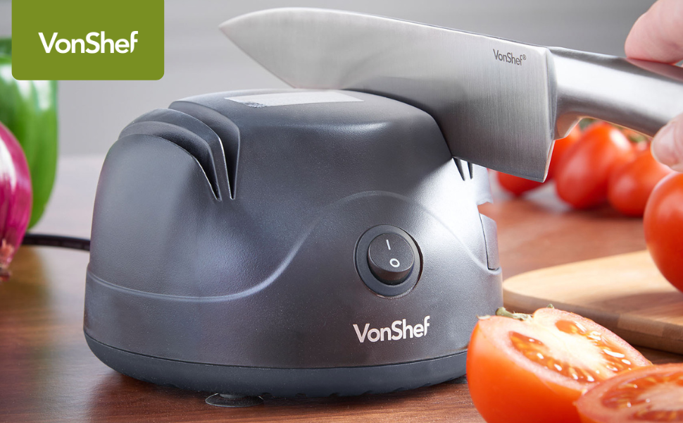 VonShef Electric Knife Sharpener 60W Tools Sharpener with Screwdriver