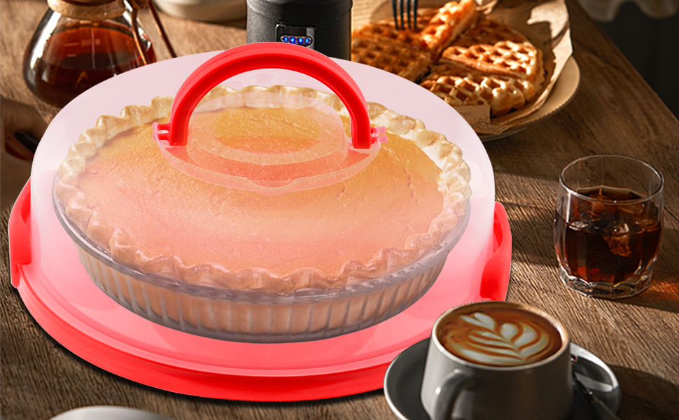 DIIRPPR 12" Portable Pie Carrier with Lid and Cupcake