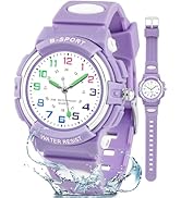 Juboos Kids Analog Watch, Childrens Waterproof Quartz Watch for 5-14 Years Old Boys Girls Time Te...