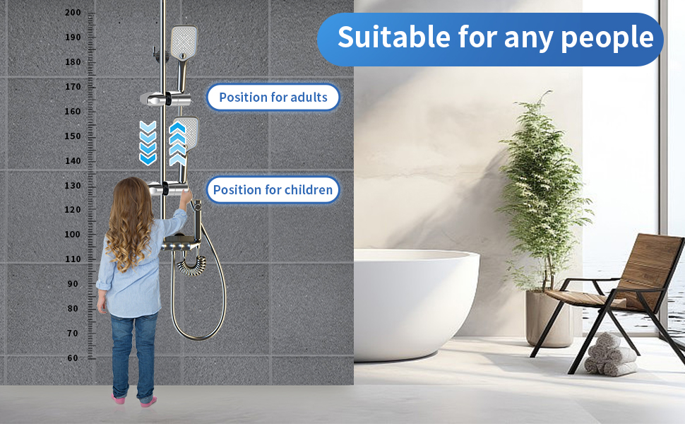 Shower Head Holder, Joyoldelf 1825 MM Clamp Shower Holder Bracket