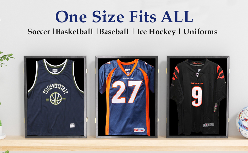 NobaeCrs Jersey Frame Display Case, Solid Wood Jersey Shadow Box with