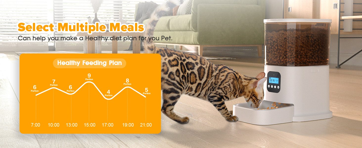 ADVWIN 6L Automatic Cat Feeder, Programmable Dog & Cat Timing Feeder