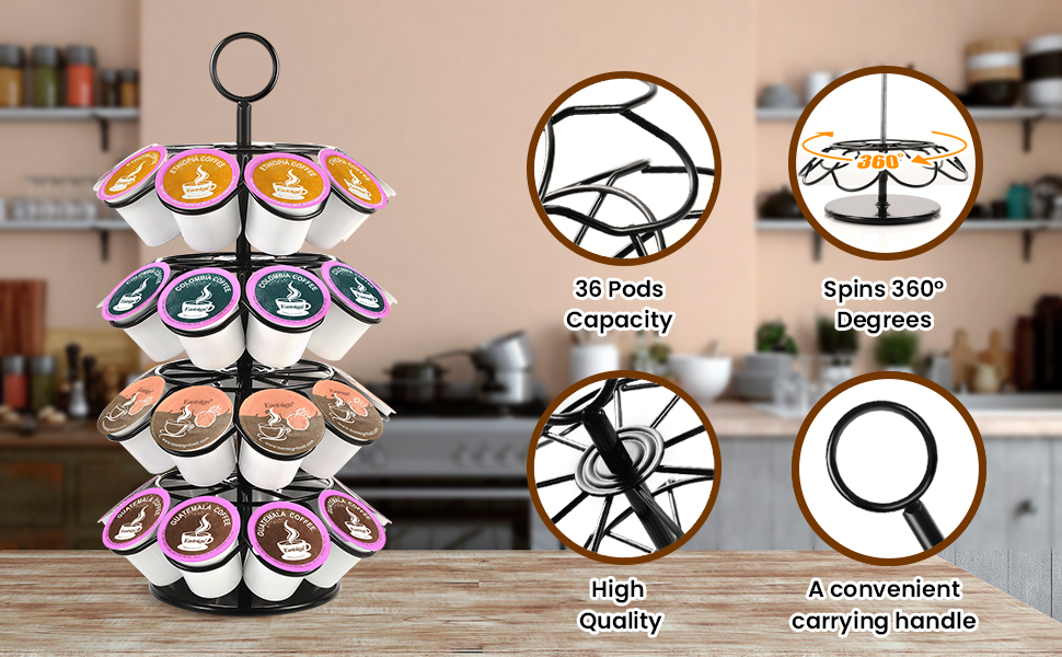 Eastsign Coffee Pod Holder, Coffee Pod Organizer Compatible