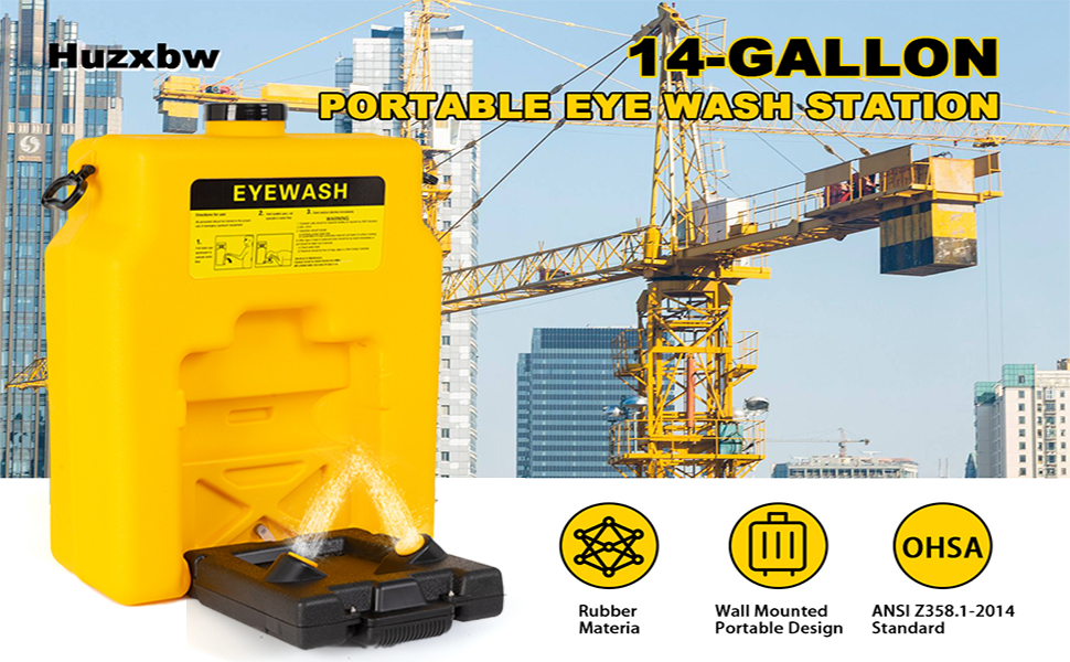 Huzxbw Portable Eye Wash Station Wall Mounted OSHA Approved,SE4000