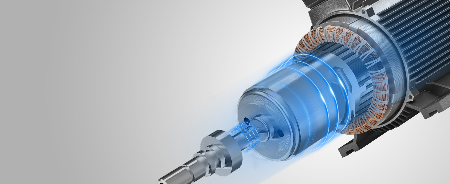 Close-up of a blue electric drill or rotary tool with a metallic chuck and visible motor housing, emphasizing the precision tip and mechanical components.