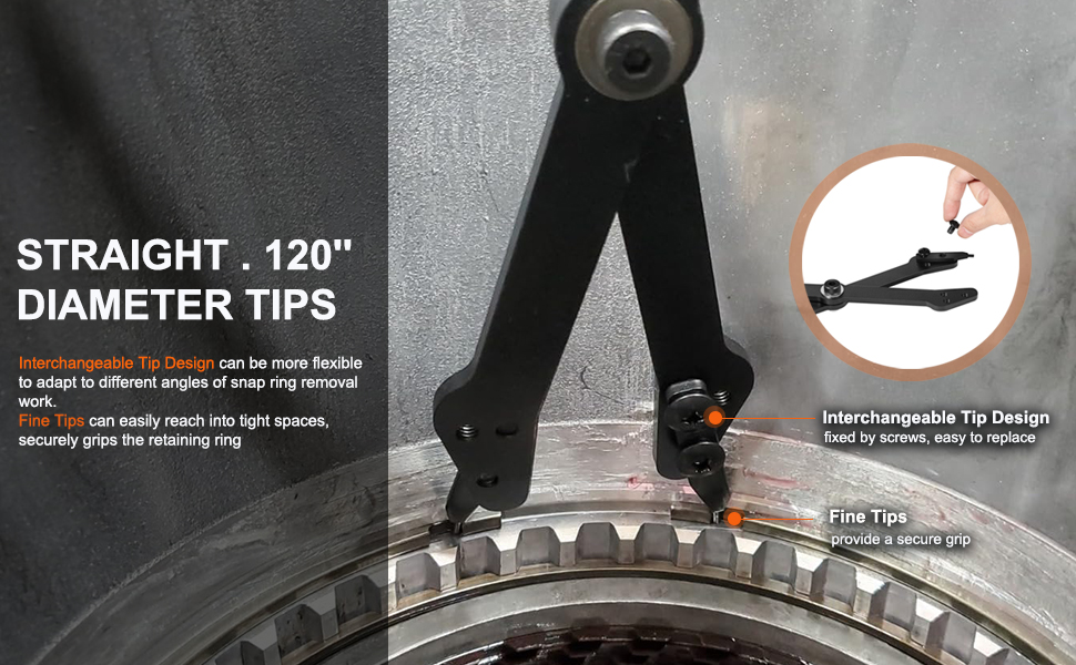 1489-26" Internal Retaining Ring Pliers, Large Transmission Snap Ring Tools