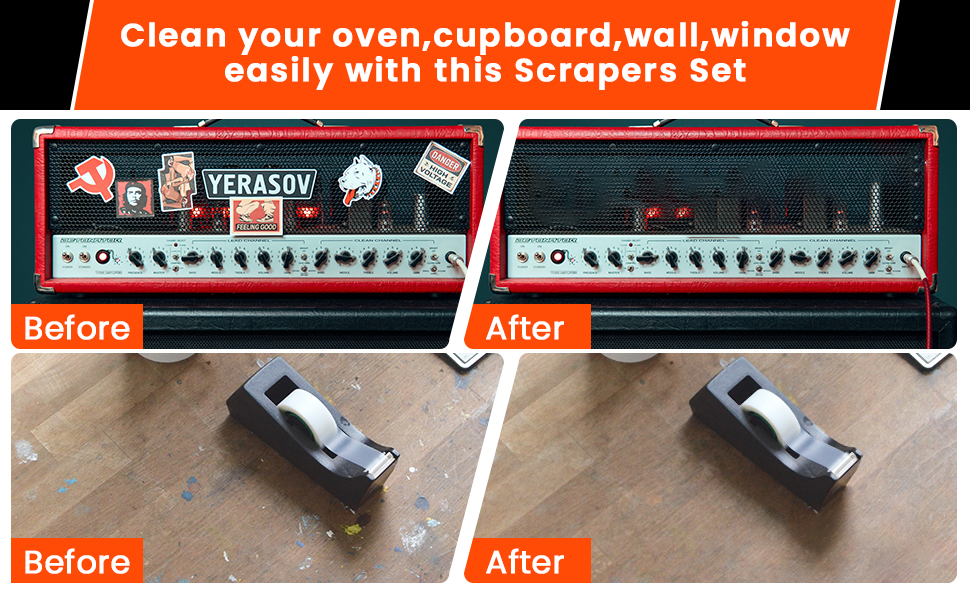 Glass & Window Scrapers 2 Pcs Hob Oven Plastic Cleaning Scraper with 20