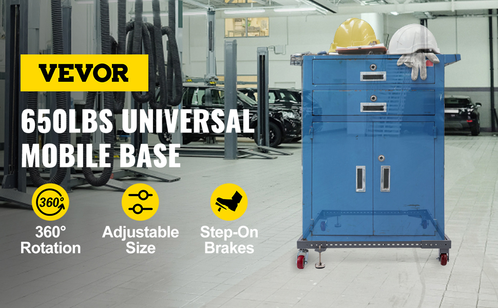 VEVOR Adjustable Universal Mobile Base 650LBS LoadBearing Capacity 12