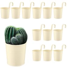 Balcony Planters Railing Hanging, Black Railing Planter Plant Pots with Drainage Holes