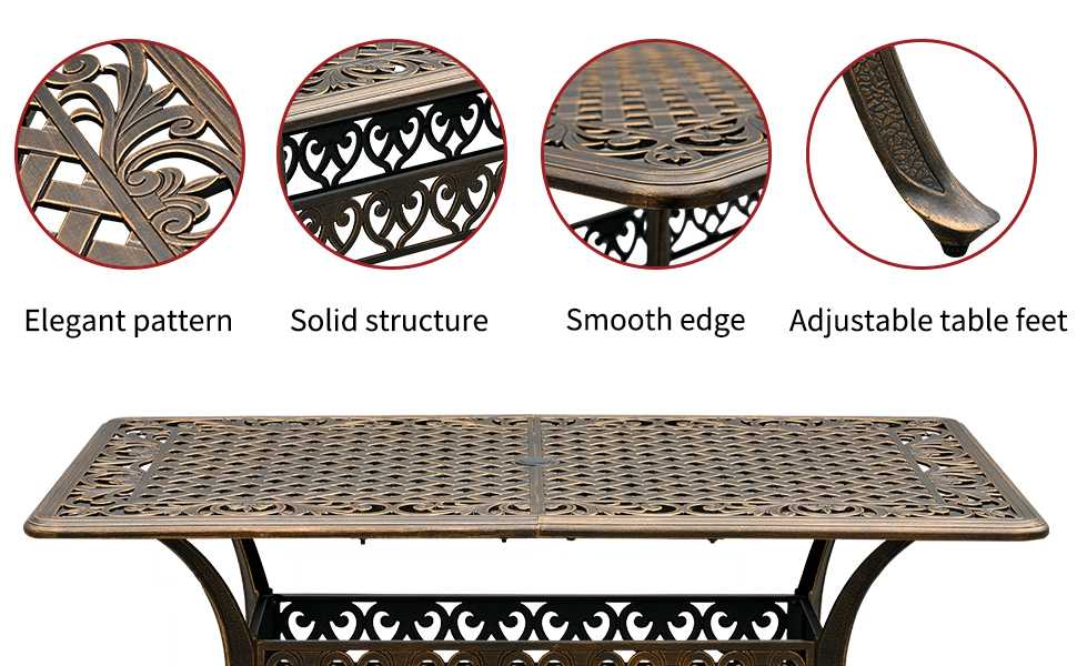 Aluminum Patio Dining Table