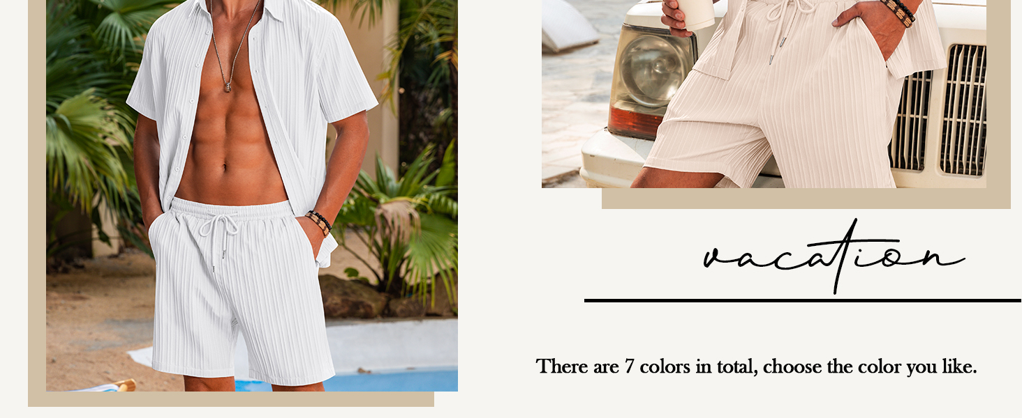 men outfits 2 piece fashion casual mens matching shirt and shorts set short set for men big and tall