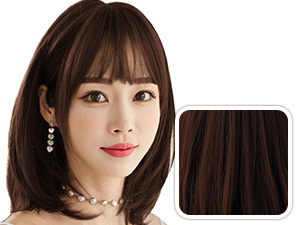 フルウィッグ　ボブ　自然　ダークブラウン　韓国　ストレート　コスプレ　セミロング ウィッグ セミロング 韓国巻き ダーク ブラウン フルウィッグ