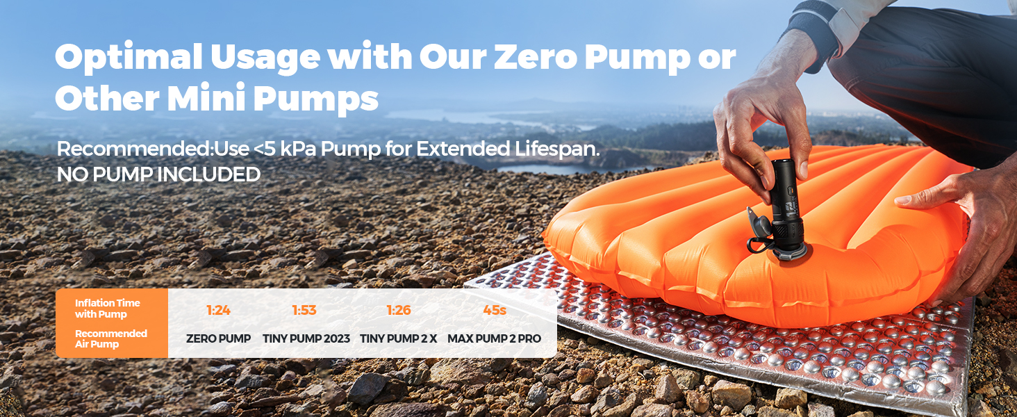 FLEXTAILGEAR Mummy Zero Matress - Ultra-lightweight inflatable sleeping pad with built-in foot pump, durable compact waterproof camping air mattress for camping, backpacking, hiking, tenting trips. 24 5