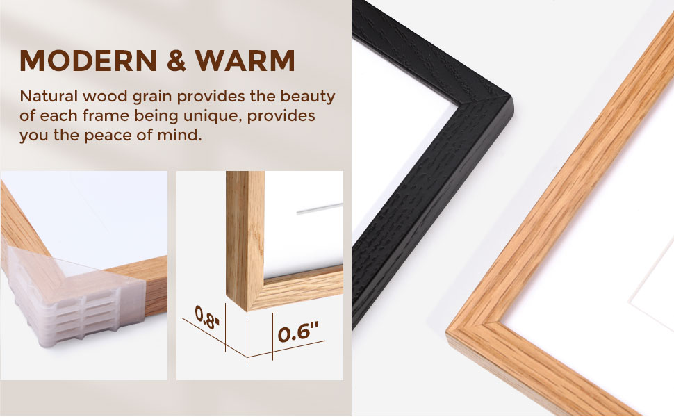 Fun Memories Black 12x16 Picture Frames, Solid Oak Wood