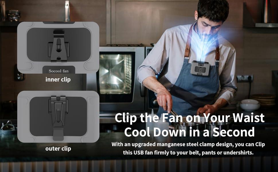 Clip the Fan on Your Waist Cool Down in a Second