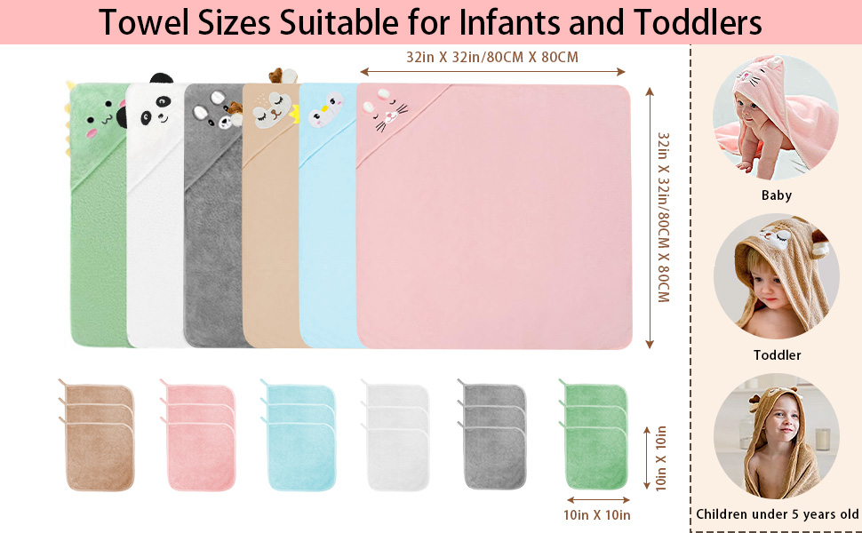 Baby bath towels with cute designs