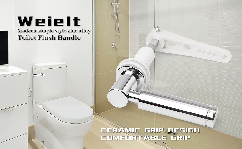 Weielt Toilet Flush Handle Eeplacement Kit Zinc Alloy Metal Toilet
