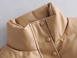 Full Zip Stand Collar Long Sleeve Puffer Jackets