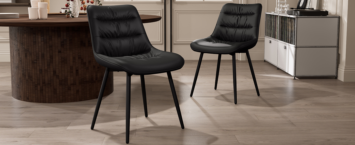 black dining chairs