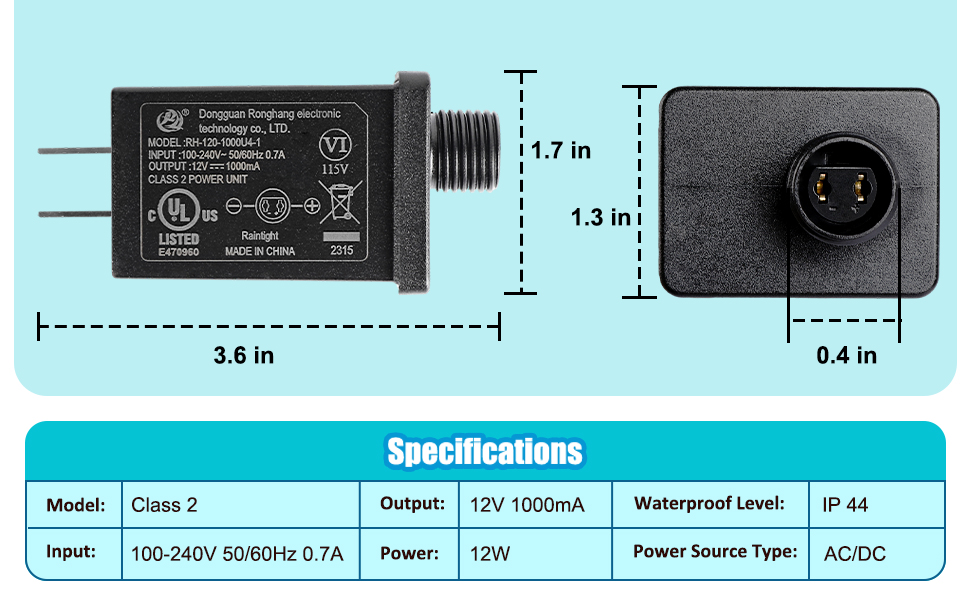 OurWarm Replacement Yard Inflatable Adapter, Class 2 Power