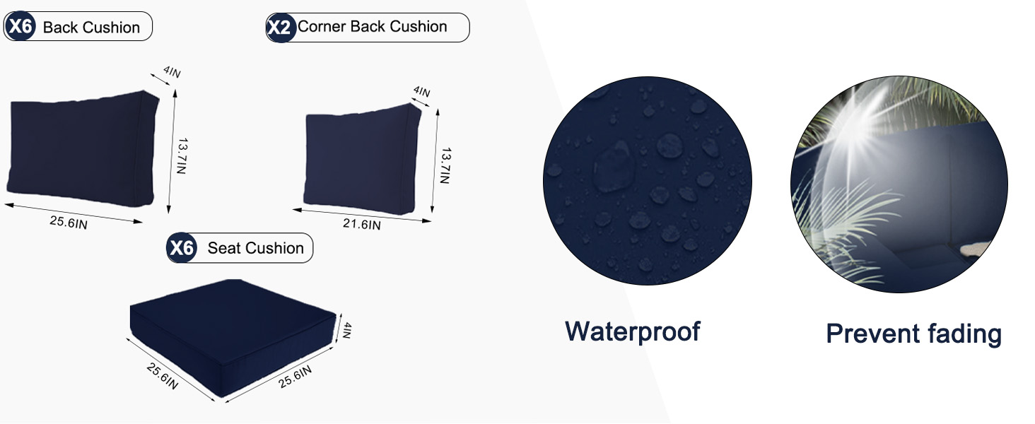  Outdoor Sectional Replacement Cushions