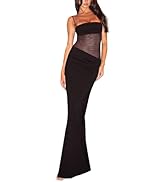 GRMLRPT Women Sexy Lace Patchwork Maxi Dress Spaghetti Straps Y2K Sheer Long Bodycon Club Cocktai...