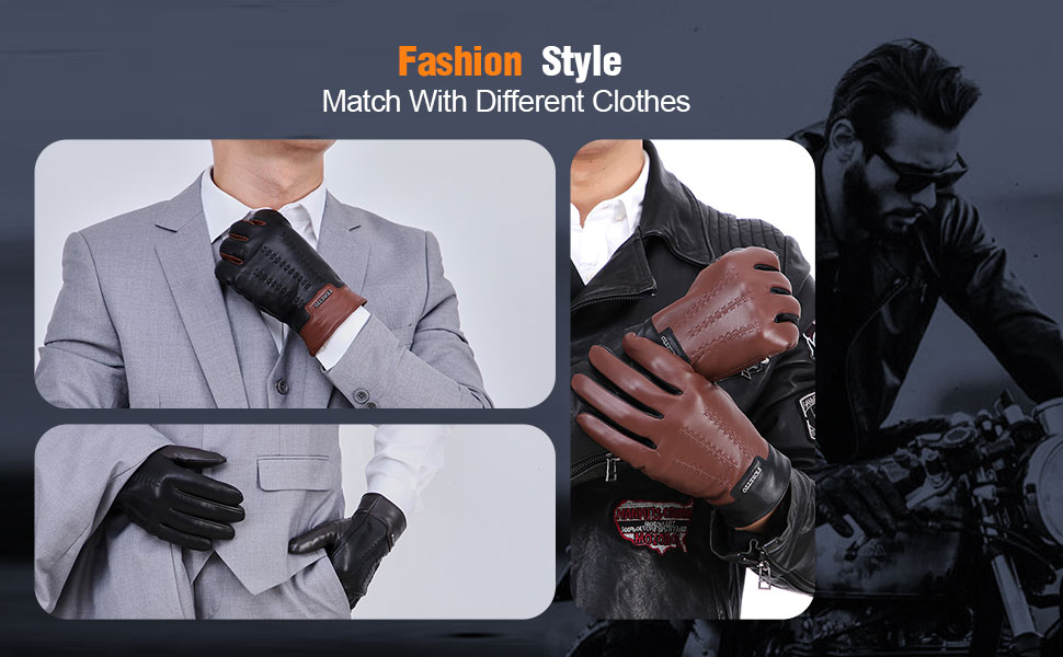 mens leather gloves for driving winter