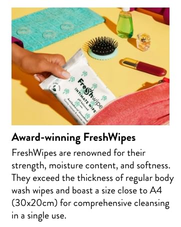 FreshWipes Pet Cleaning Wipes 1 Mini Pack (10 Wipes) - Vet Approved - Biodegradable & Odour Removing Wet Wipes for Dogs & Cats - Lavender & Mint Scent - Body & Paw Cleaner - Thick & Moist Dog Wipes 11 Award-Winning