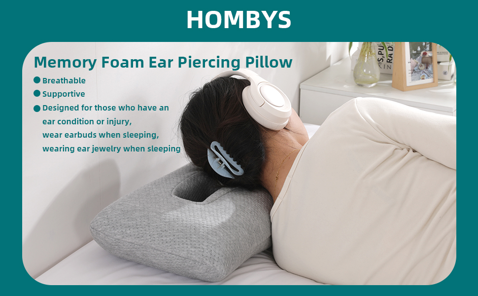 HOMBYS Memory Foam Ear Piercing Pillow for Side Sleepers, Large Hole for Easy Turning 6eb5ace3 2913 4bcd B7be Ad6d973174c9. CR0,0,970,600 PT0 SX970 V1
