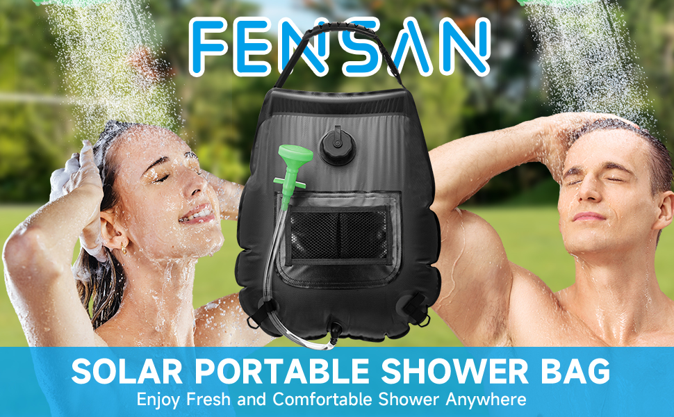 FENSAN Solar Portable Shower Bag, 5 Gal/20L Solar Heating