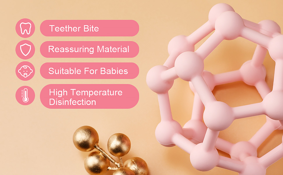 baby infant Rattle teether toys silicone teething gel ball sensory grasping activity teether toys