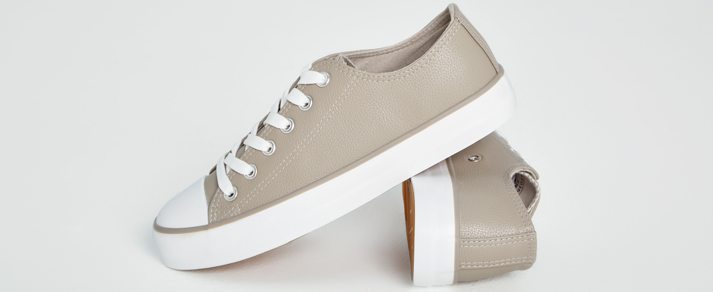 Adokoo Women's Fashion Sneakers PU Leather Casual Shoes