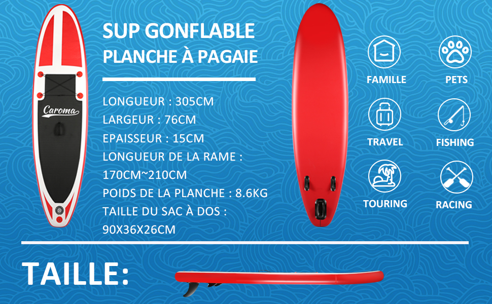 Caroma Premium Inflatable Stand Up Paddle Board with Accessories and