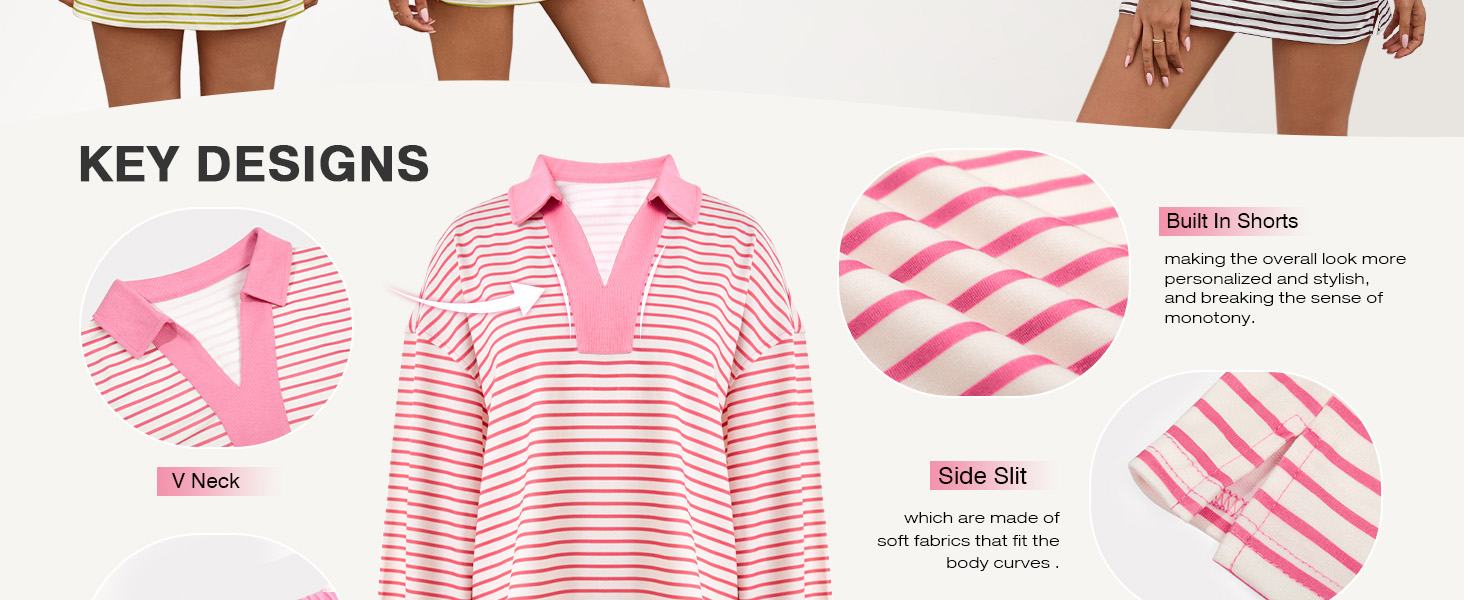 Fisoew Womens Striped 2 Piece Outfits
