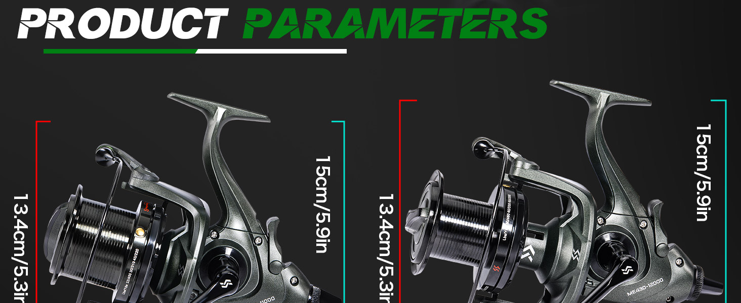 Sougayilang ME430 Carp Reel,11000/12000 Large Line Capacity Surf/Carp Fishing Reels,13+1BB Smooth Powerful Carp Reels 4.6:1 Gear Ratio for Saltwater Freshwater 21 1