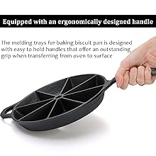 Cast Iron Wedge Pan, Round Corn Bread Skillet