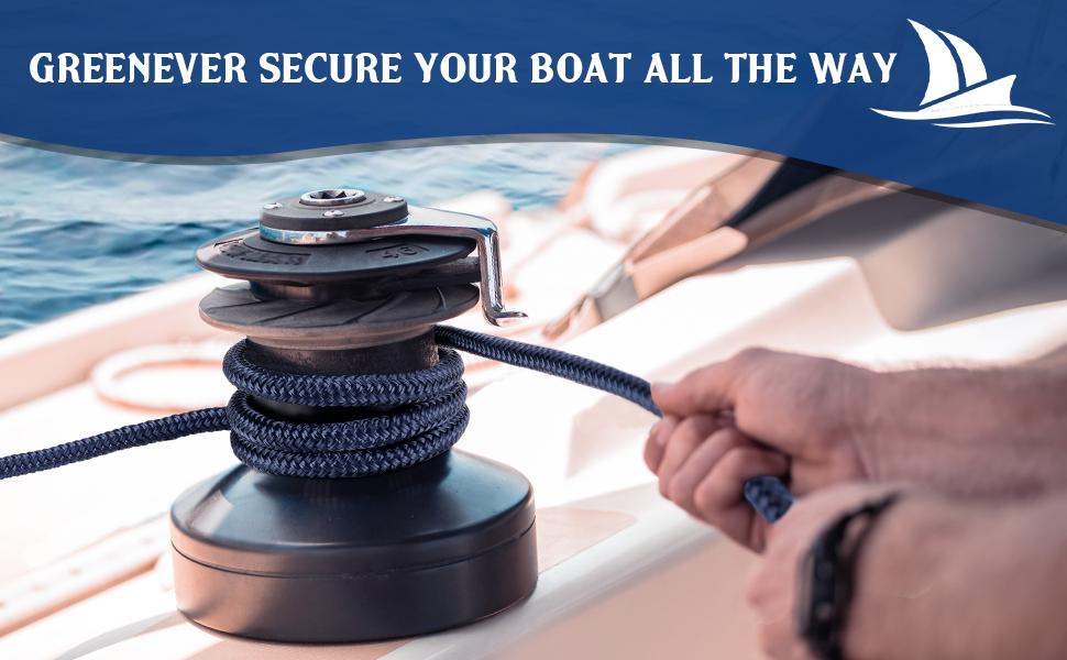 GREENEVER Dock Lines&Ropes Boat Accessories3PC 1/2inX15