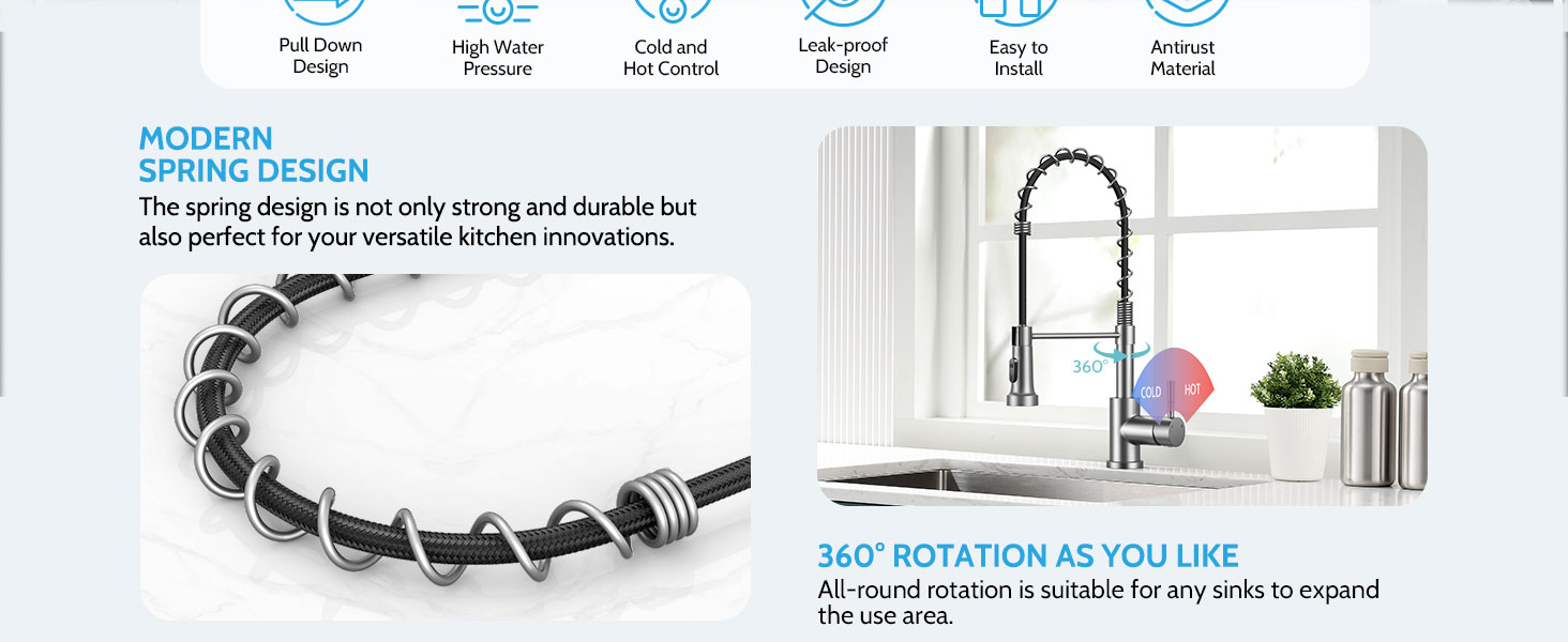 kitchen faucet with pull down saprayer