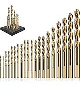 20-Piece M35 Cobalt Drill Bit Set for Metal, Stainless Steel, Hardened Steel - Step Drill Bits, C...